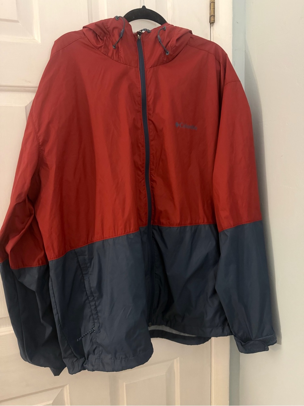 Columbia Roan Mountain Men’s XXL Red Navy Waterproof Rain Jacket